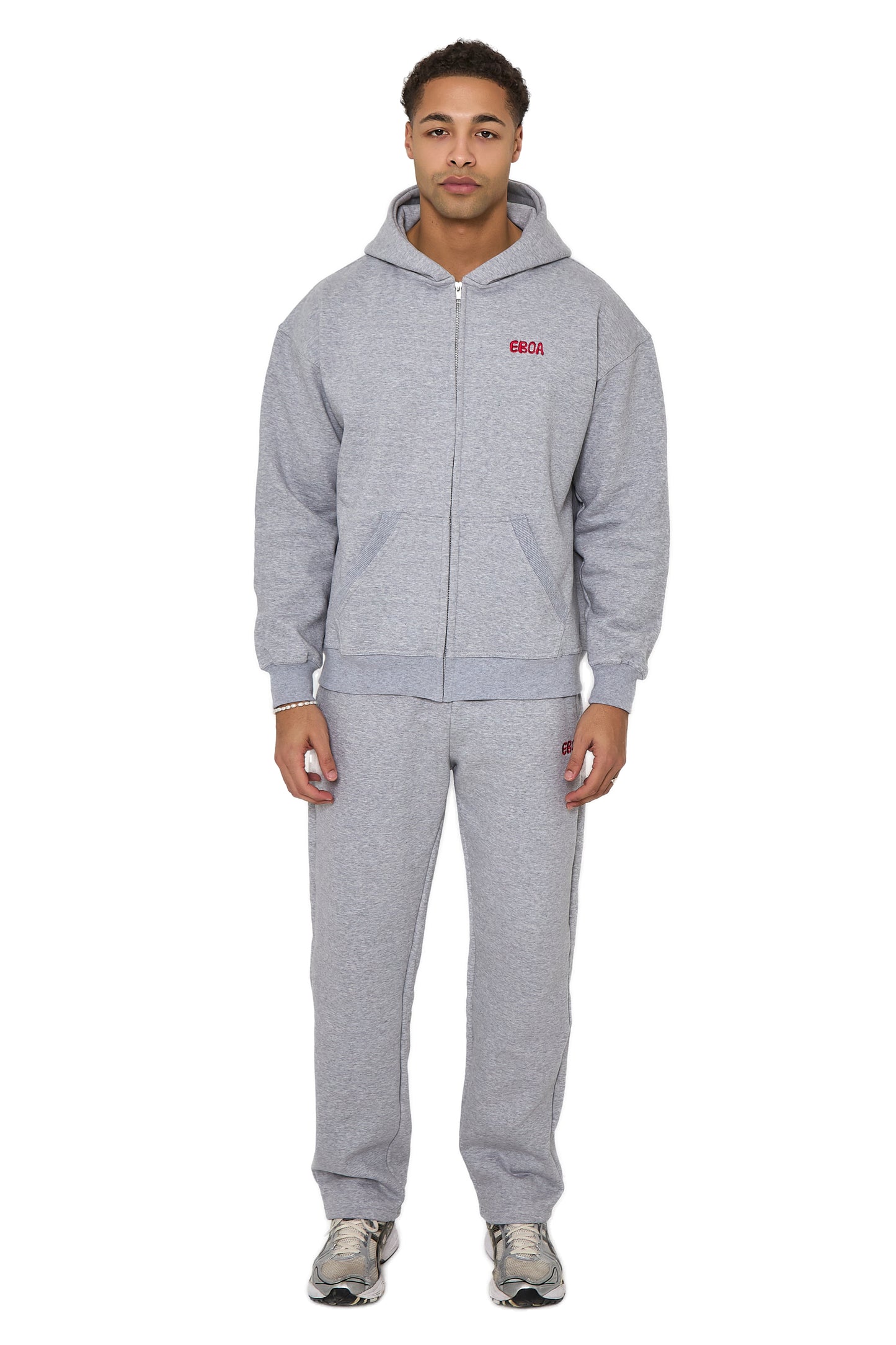 EBOA HEATHER GREY ZIPPED HOODIE